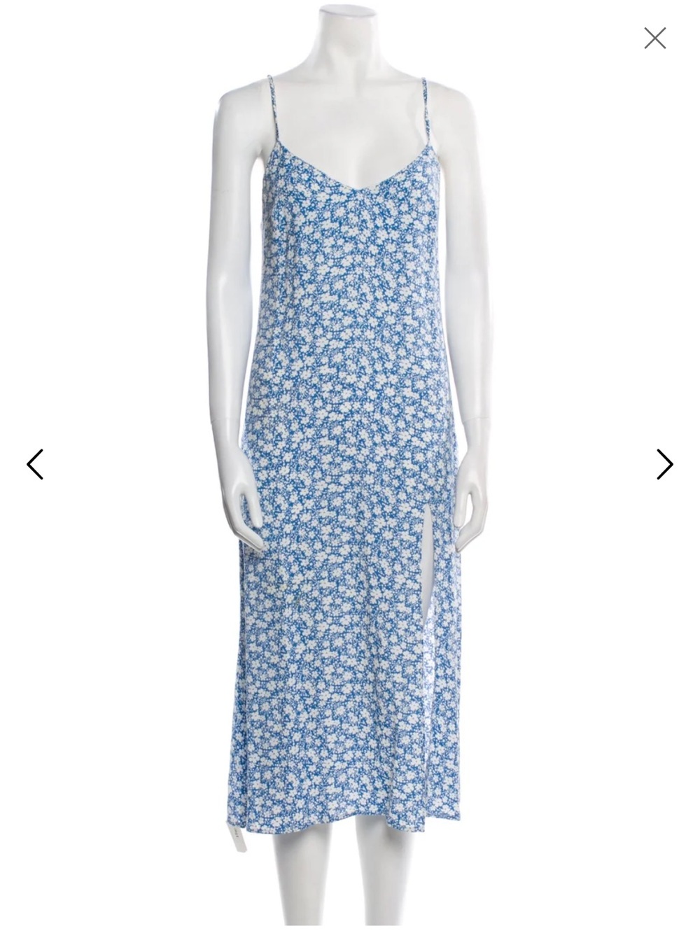 Reformation Crimini slip dress light blue floral 10